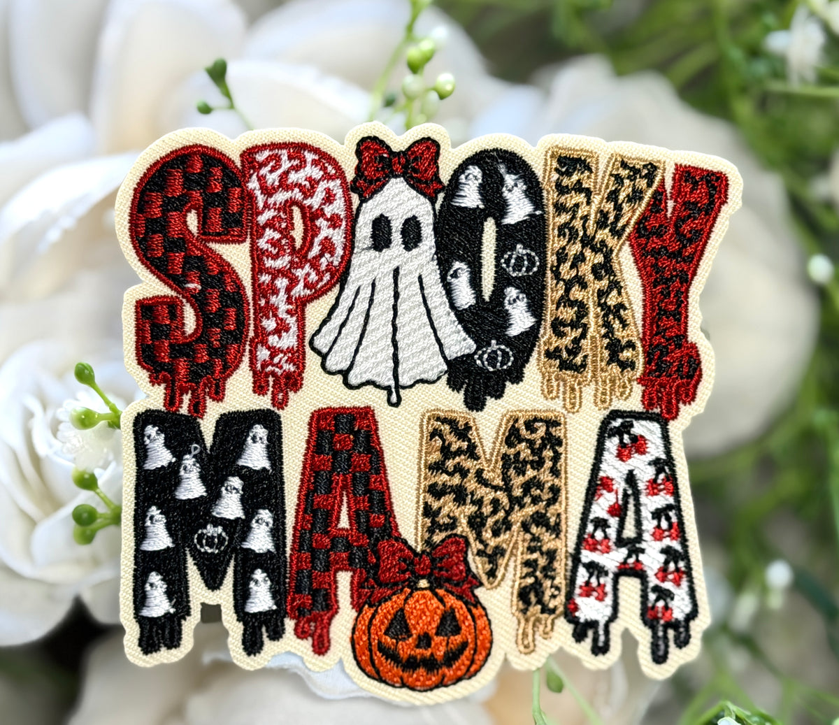Spooky Mama Iron on Patch
