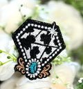 Black White Western Diamond Iron on Patch