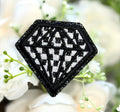 Black Checkered Diamond Iron on Patch