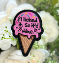 I Licked It Ice Cream Iron on Patch
