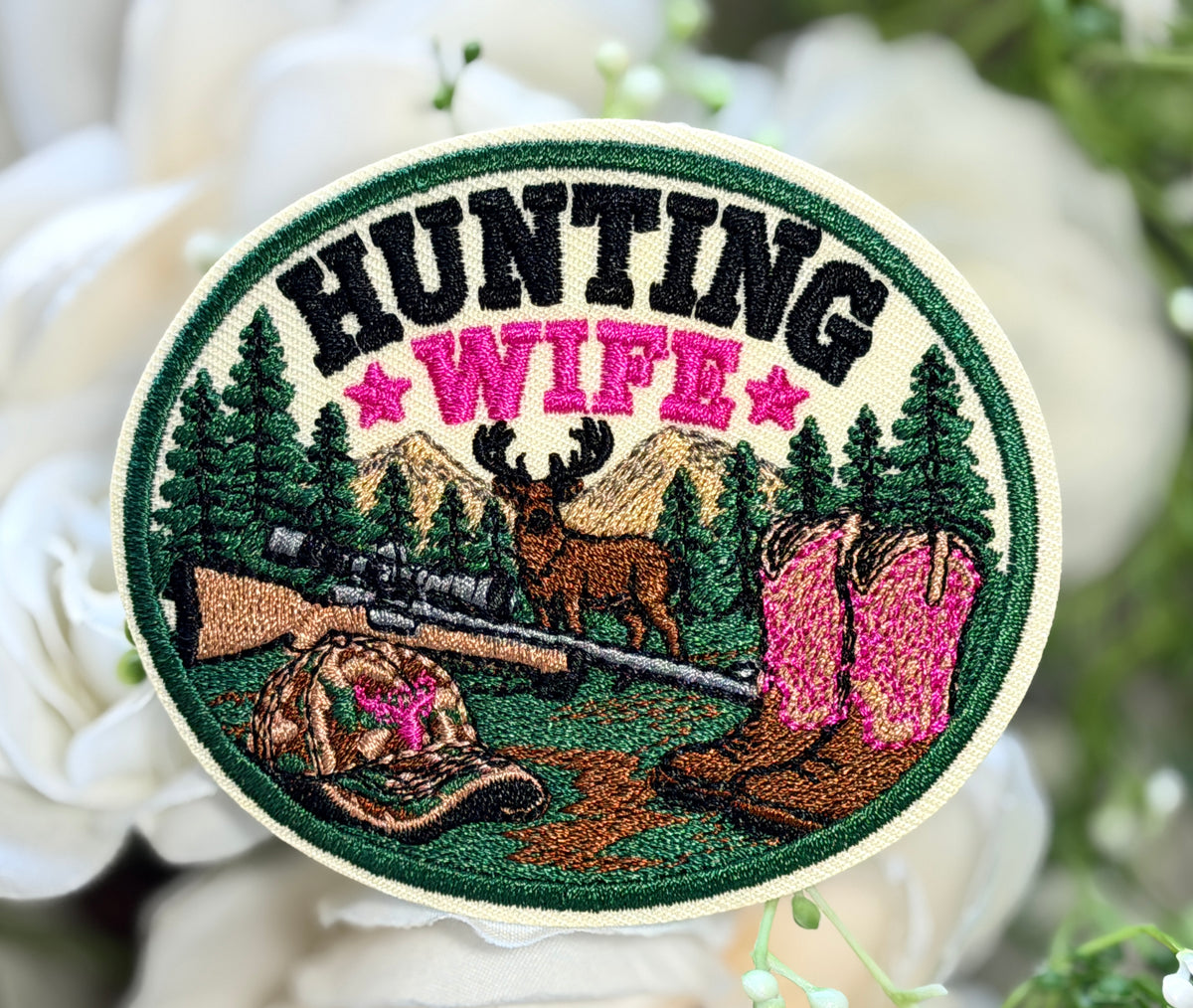 Hunting Wife Iron on Patch