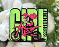 Neon Green Motocross Rider Iron on Patch