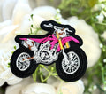 Pink Dirt Bike Iron on Patch