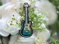 Light Blue Guitar Iron on Patch
