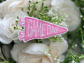 Pink Game Day Flag Iron on Patch
