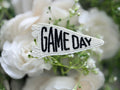 White Game Day Flag Iron on Patch