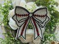 BIG Baseball Bow Iron on Patch