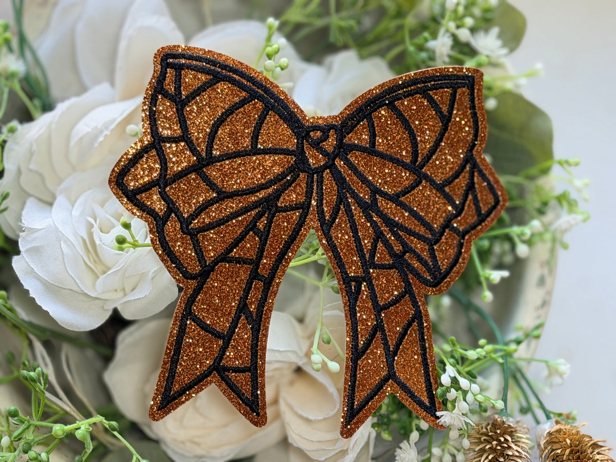 BIG Basketball Bow Iron on Patch