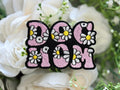 Retro Daisy Dog Mom Light Pink Iron on Patch