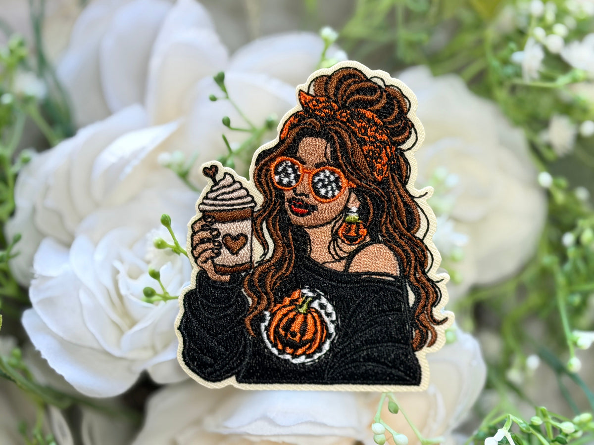 Fall & Coffee Girl Iron on Patch