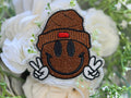 Smiley Face Glitter Fall Peace Sign Iron on Patch