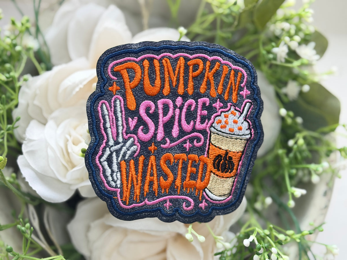Pumpkin Spice Wasted Iron on Patch