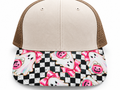 Black and White Checkered with Pink Ghost Brim Transfers Sheet