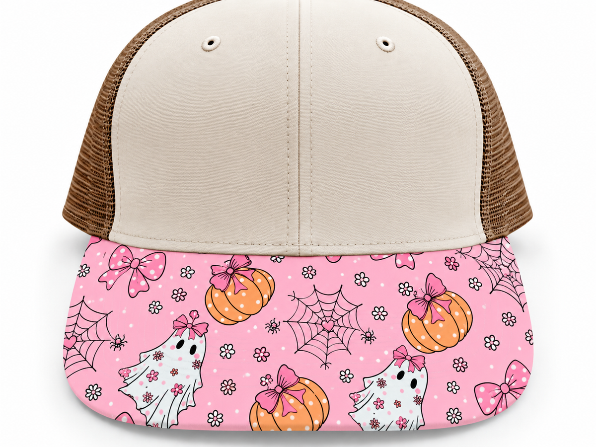 Pink Flower Ghost Brim Transfer Sheet