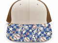 Blue Checkered Baseball Brim Transfer Sheet