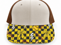 Yellow and Black Checkered Softball Brim Transfer Sheet