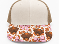Pink Bow Cow Print Brim Transfer Sheet