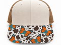 Cow Butterfly Turquoise Brim Transfer Sheet