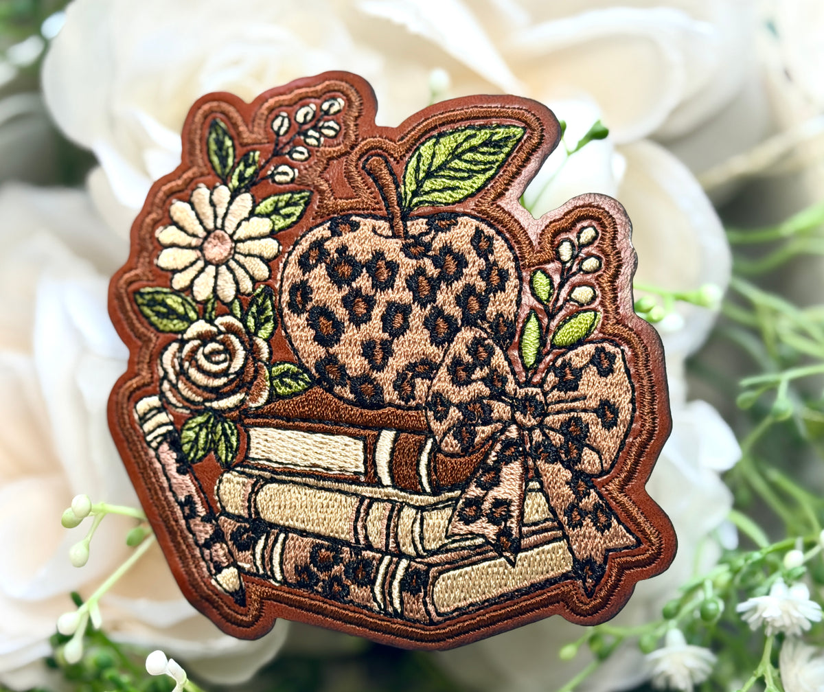 Leather Leopard Apple and Books