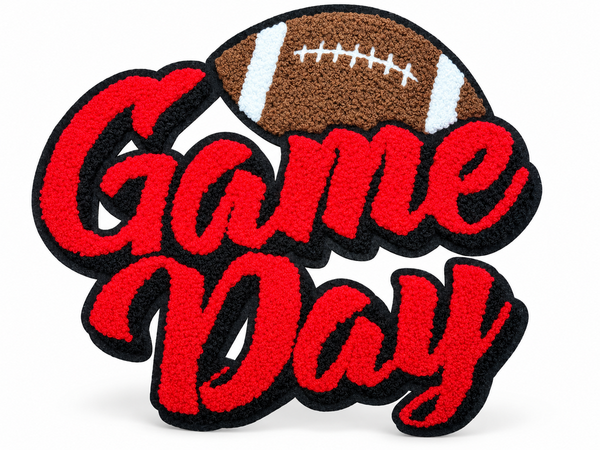X Large Game Day Football Iron on Patch